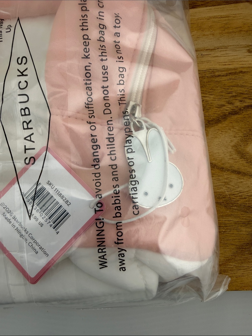 Miffy X Starbucks Collab 2026 Quilted White Pouch with Pink Trim Limited Edition - Picture 3 of 3